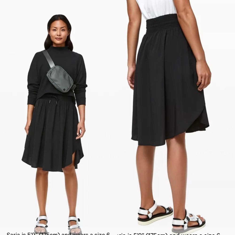 Lululemon athletica Black Asymmetrical Skirt The Everyday Skirt 6 - Picture 2 of 9